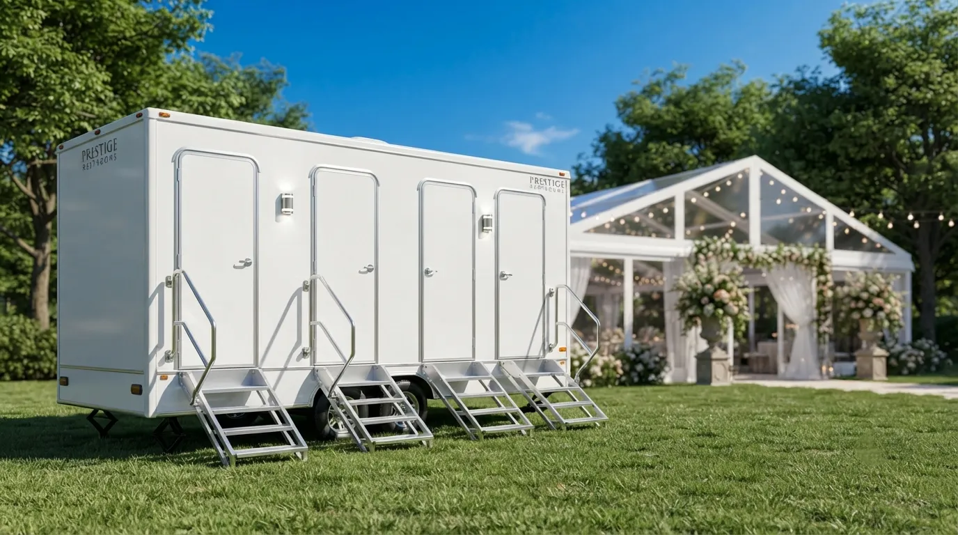 4 stall restroom trailer from our Mission Viejo fleet